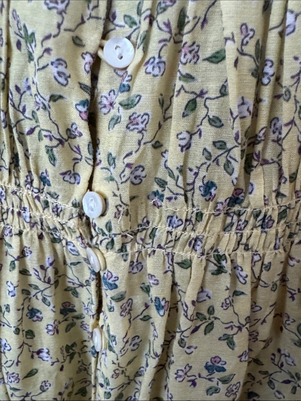 Doen Irina Floral Organic Cotton Midi Dress in Yellow Moonflower Size:XS - Picture 13 of 14
